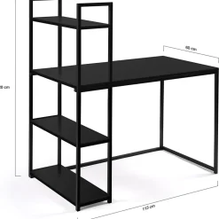 Bureau bibliothèque DELSON noir design industriel