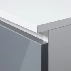 Bureau blanc / métallique armoire verrouillable / tiroir, 77 x 90 x 50 cm