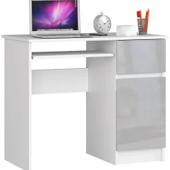 Bureau blanc / métallique armoire verrouillable / tiroir, 77 x 90 x 50 cm