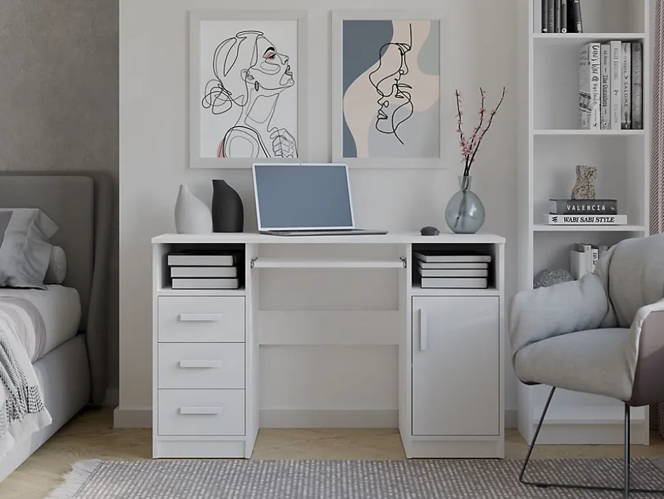 Bureau, blanc, 120 x 75 x 60 cm