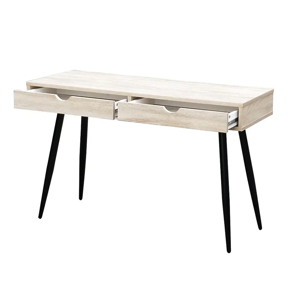 Bureau CALIFORNIA 2 tiroirs Chene clair et noir Style scandinave