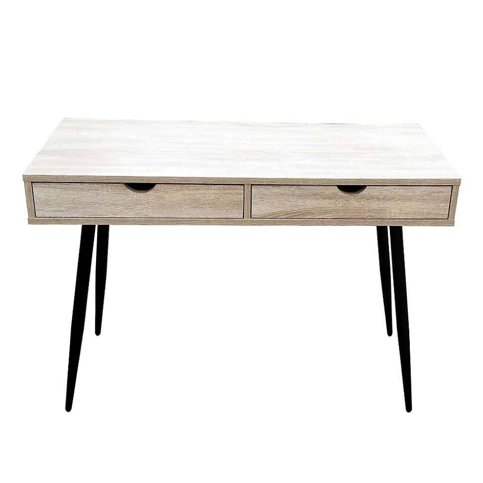 Bureau CALIFORNIA 2 tiroirs Chene clair et noir Style scandinave