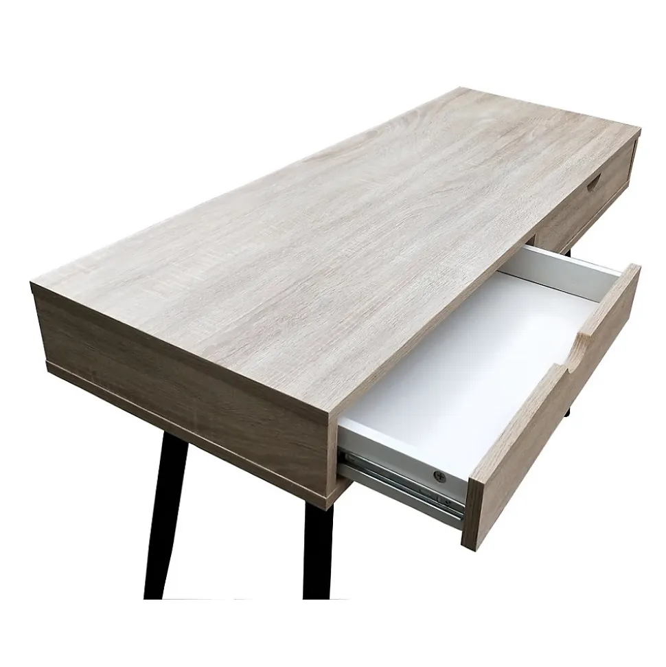 Bureau CALIFORNIA 2 tiroirs Chene clair et noir Style scandinave