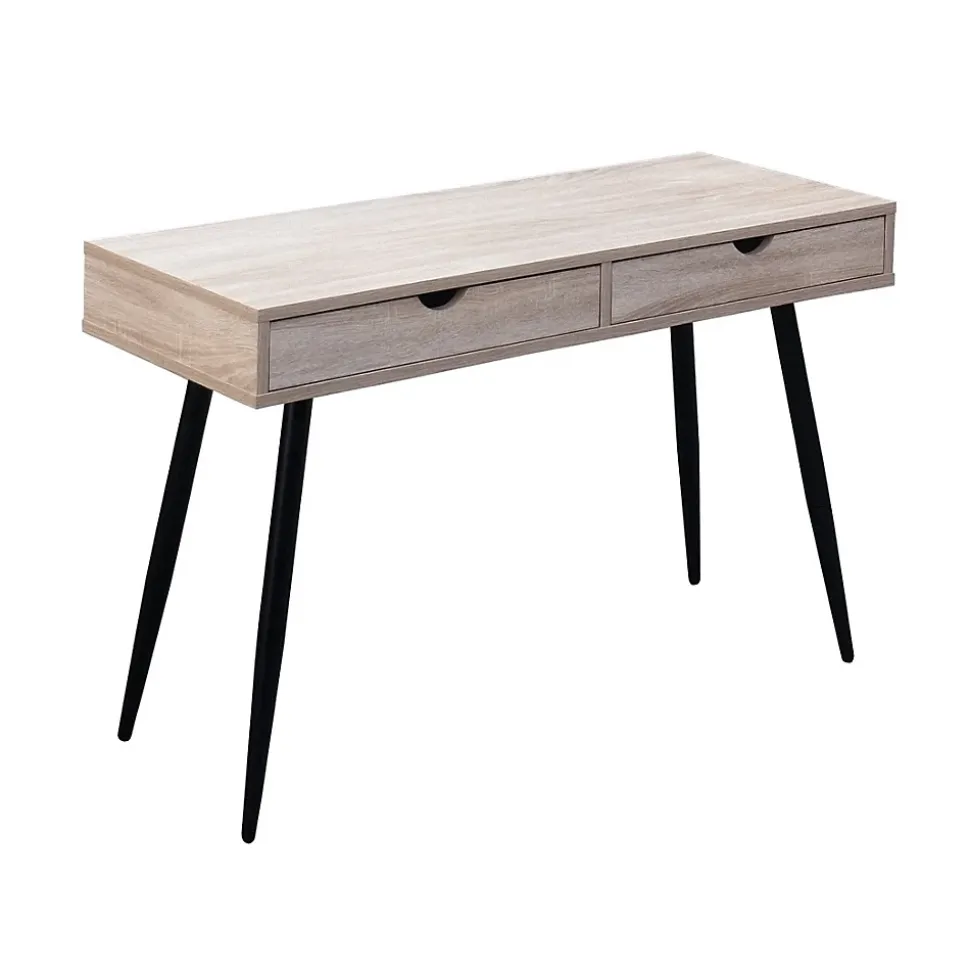 Bureau CALIFORNIA 2 tiroirs Chene clair et noir Style scandinave