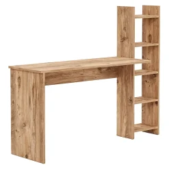 Bureau Chagtuniejle avec étagère 150 x 45 x 120 cm effet bois en.casa