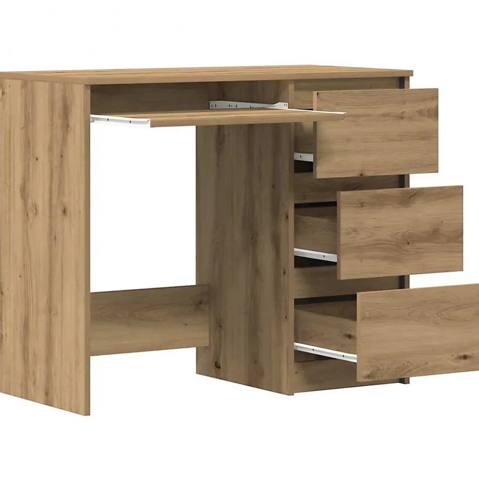 Bureau chêne artisanal 90x45x76 cm bois d'ingénierie vidaXL