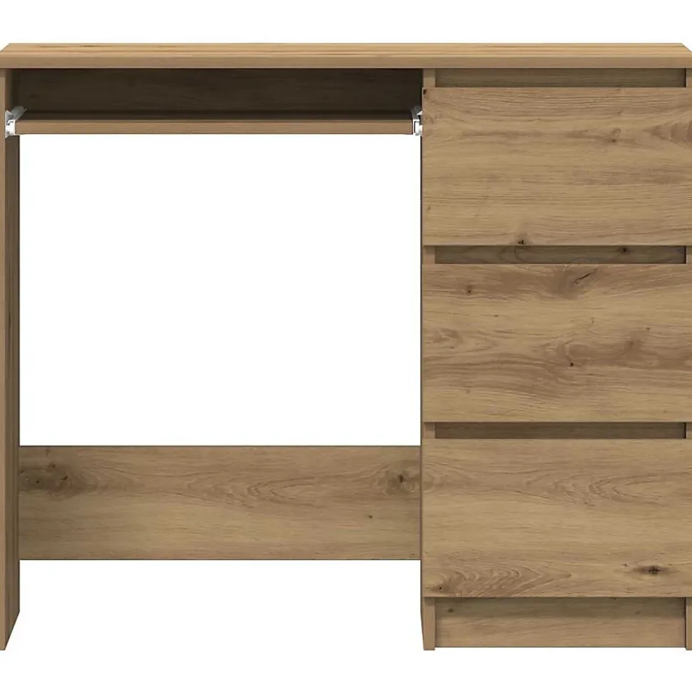 Bureau chêne artisanal 90x45x76 cm bois d'ingénierie vidaXL