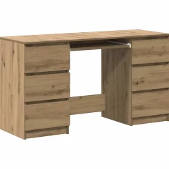 Bureau chêne artisanal 140x50x77 cm bois d'ingénierie vidaXL