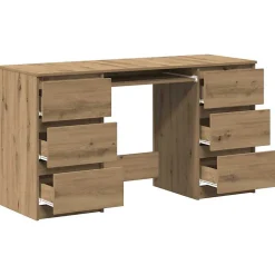 Bureau chêne artisanal 140x50x77 cm bois d'ingénierie vidaXL