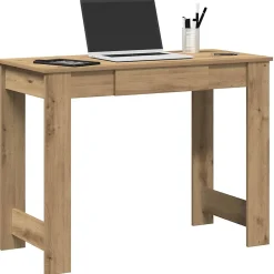 Bureau chêne artisanal 100x45x75 cm bois d'ingénierie vidaXL
