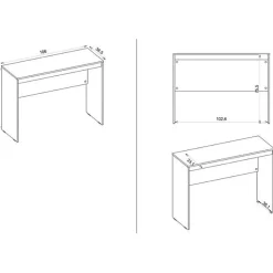 Bureau Chêne et Blanc 106 cm - Caemmum - Bureaux - BUREAU