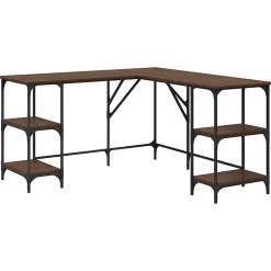 Bureau chêne marron 139x139x75 cm bois d'ingénierie vidaXL