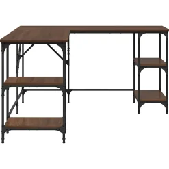 Bureau chêne marron 139x139x75 cm bois d'ingénierie vidaXL