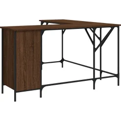 Bureau chêne marron 141x141x75 cm bois d'ingénierie vidaXL