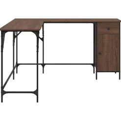 Bureau chêne marron 141x141x75 cm bois d'ingénierie vidaXL