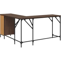 Bureau chêne marron 141x141x75 cm bois d'ingénierie vidaXL