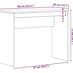 Bureau Chêne noir 90x40x72 cm Bois d'ingénierie vidaXL
