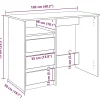Bureau chêne sonoma 102x50x75 cm bois d'ingénierie vidaXL