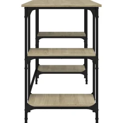 Bureau chêne sonoma 140x50x75 cm métal et bois d'ingénierie vidaXL