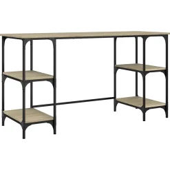 Bureau chêne sonoma 140x50x75 cm métal et bois d'ingénierie vidaXL