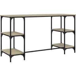 Bureau chêne sonoma 140x50x75 cm métal et bois d'ingénierie vidaXL