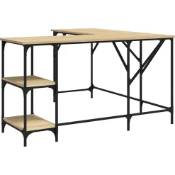 Bureau chêne sonoma 139x139x75 cm bois d'ingénierie vidaXL