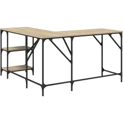 Bureau chêne sonoma 139x139x75 cm bois d'ingénierie vidaXL