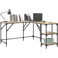 Bureau chêne sonoma 139x139x75 cm bois d'ingénierie vidaXL