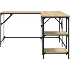 Bureau chêne sonoma 139x139x75 cm bois d'ingénierie vidaXL