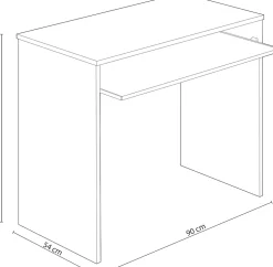 Bureau coloris Blanc Artic - 79 x 90 x 54 cm