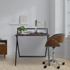 Bureau compact en effet bois noir pliable Teamson Home