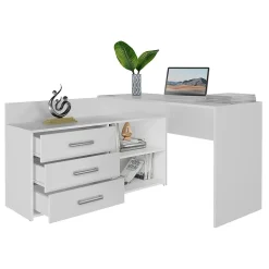 Bureau d'angle : 120 x 76 x 50 cm, Blanc
