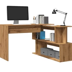 Bureau d'angle chêne artisanal 200,5x50x76 cm bois d'ingénierie vidaXL