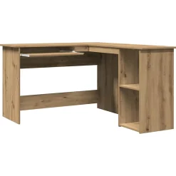 Bureau d'angle chêne artisanal 120x140x75 cm bois d'ingénierie vidaXL