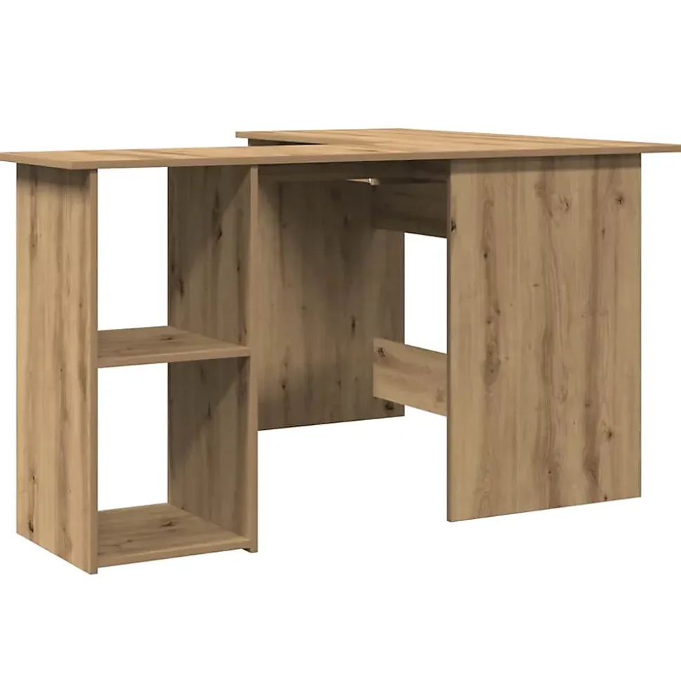 Bureau d'angle chêne artisanal 120x140x75 cm bois d'ingénierie vidaXL