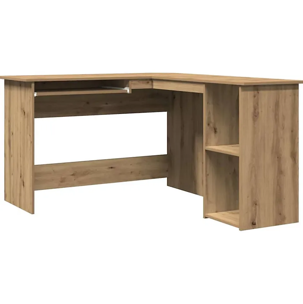 Bureau d'angle chêne artisanal 120x140x75 cm bois d'ingénierie vidaXL