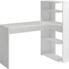 Bureau d'angle DELFINO - 4 étagères - Blanc