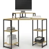 Bureau d'angle DETROIT gain de place bureau informatique avec rangements
