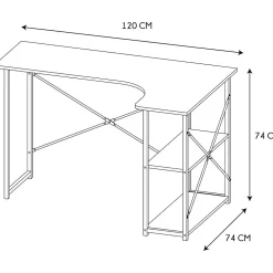 Bureau d'angle en bois et métal Job