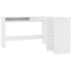 Bureau d'angle en forme de L Blanc 120x140x75 cm vidaXL