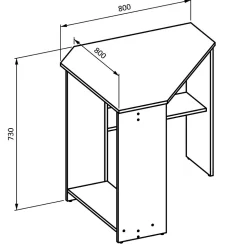 Bureau dangle KARO coloris blanc, 80 x 73 x 80 cm