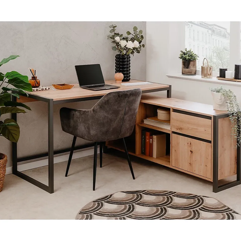 Bureau d'Angle Modulable Décor Chêne L139 cm - Prague