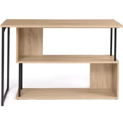 Bureau d'angle rotatif 180 DETROIT étagère forme S design industriel