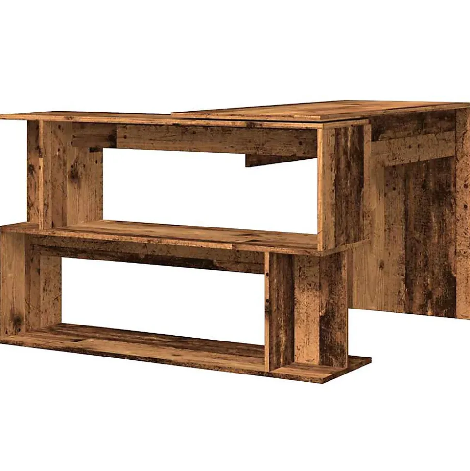 Bureau d'angle vieux bois 200,5x50x76 cm bois d'ingénierie vidaXL
