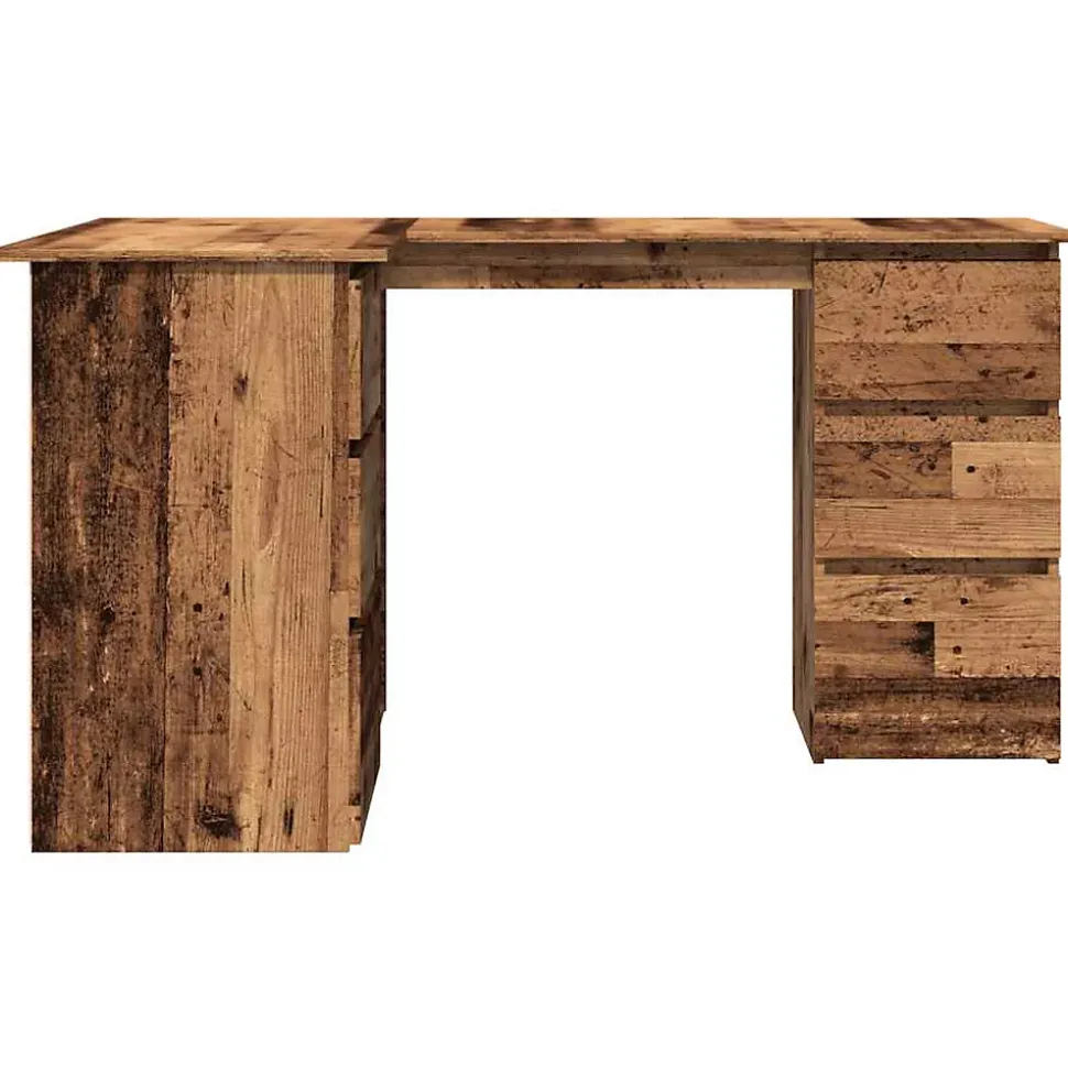 Bureau d'angle vieux bois 145x100x76 cm bois d'ingénierie vidaXL
