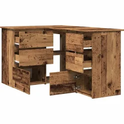 Bureau d'angle vieux bois 145x100x76 cm bois d'ingénierie vidaXL