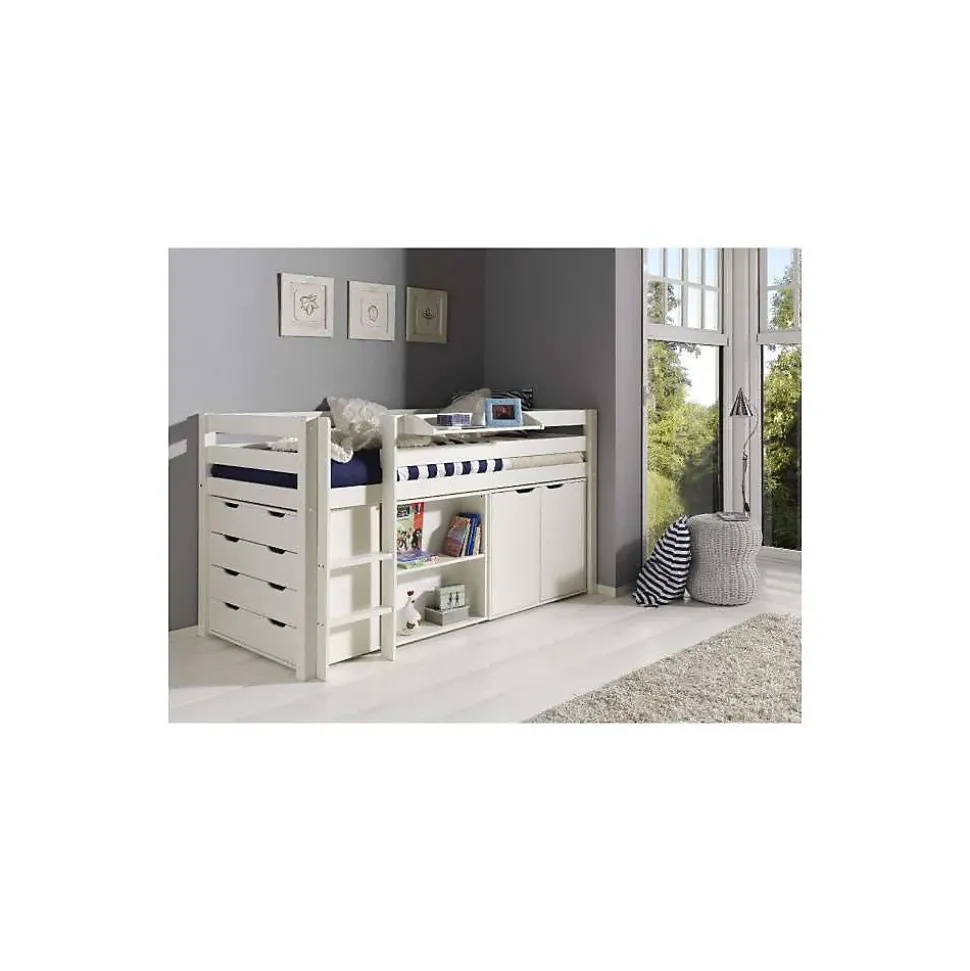 Bureau de Lit Enfant Surélevé "Pino" 94cm Blanc