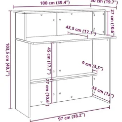 Bureau de réception Blanc 100x50x103,5 cm Bois d'ingénierie vidaXL