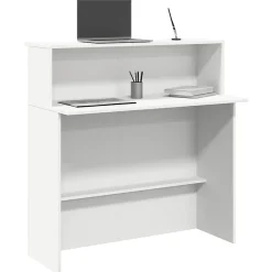 Bureau de réception Blanc 100x50x103,5 cm Bois d'ingénierie vidaXL