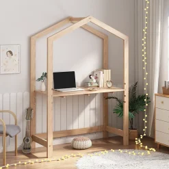 Bureau d'enfant Susaa 160 x 110 x 50 cm pin naturel en.casa